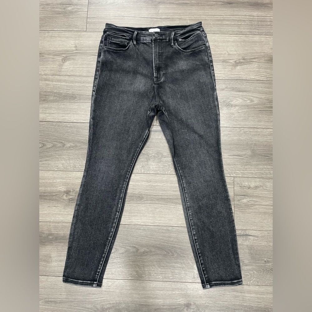 GOOD AMERICAN Good Waist Slit Waistband Black‎ Jeans Sz 14/32